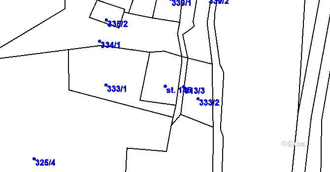 Parcela st. 145 v KÚ Dolní Žleb, Katastrální mapa
