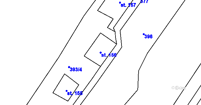 Parcela st. 156 v KÚ Dolní Žleb, Katastrální mapa