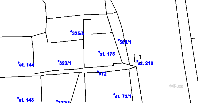 Parcela st. 175 v KÚ Dolní Žleb, Katastrální mapa