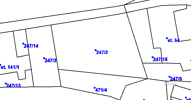 Parcela st. 247/2 v KÚ Dolní Žleb, Katastrální mapa