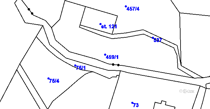 Parcela st. 459/1 v KÚ Dolní Žleb, Katastrální mapa