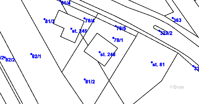 Parcela st. 248 v KÚ Doloplazy, Katastrální mapa