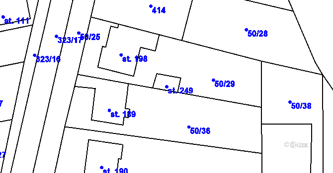 Parcela st. 249 v KÚ Doloplazy, Katastrální mapa