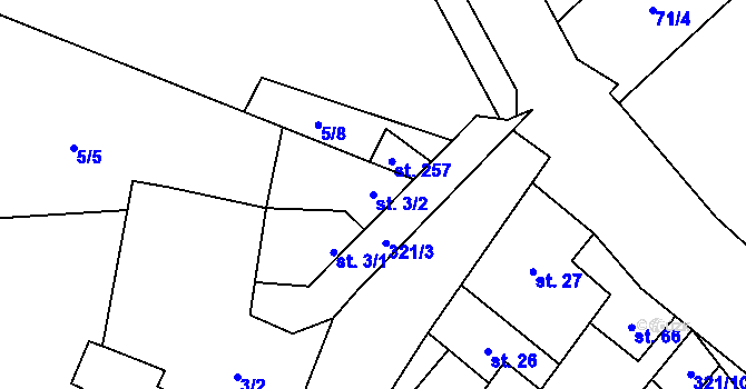 Parcela st. 3/2 v KÚ Doloplazy, Katastrální mapa