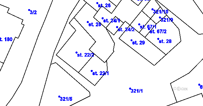 Parcela st. 25 v KÚ Doloplazy, Katastrální mapa