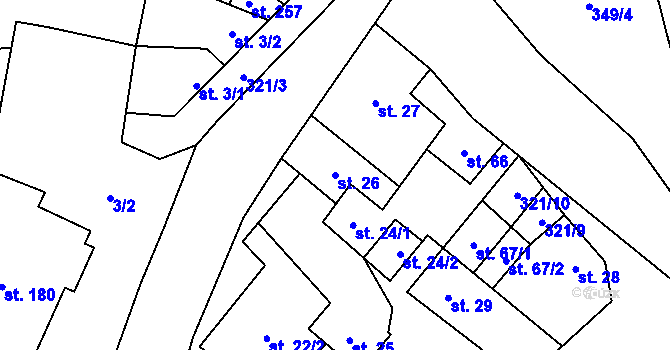 Parcela st. 26 v KÚ Doloplazy, Katastrální mapa