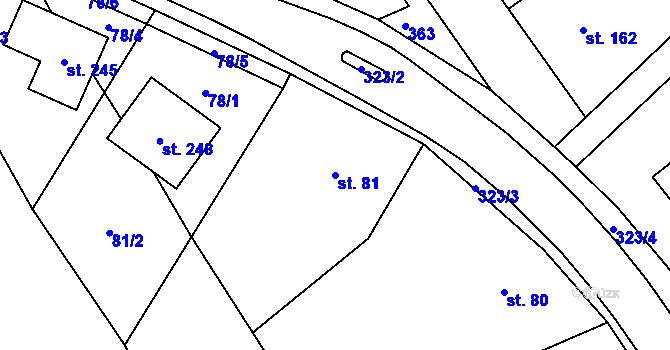 Parcela st. 81 v KÚ Doloplazy, Katastrální mapa