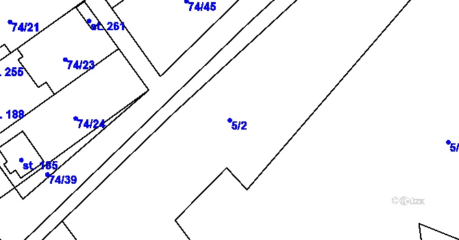 Parcela st. 5/2 v KÚ Doloplazy, Katastrální mapa