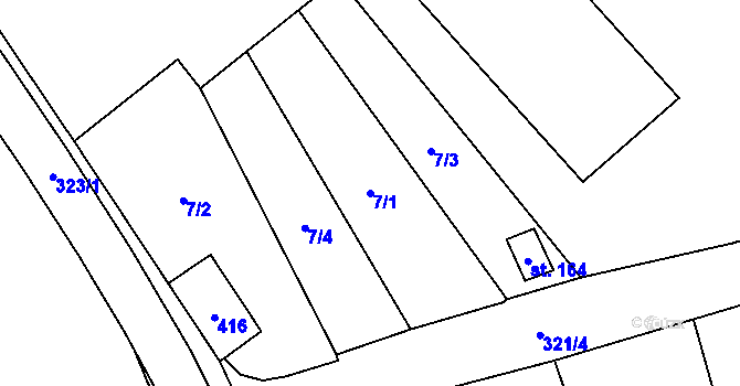 Parcela st. 7/1 v KÚ Doloplazy, Katastrální mapa