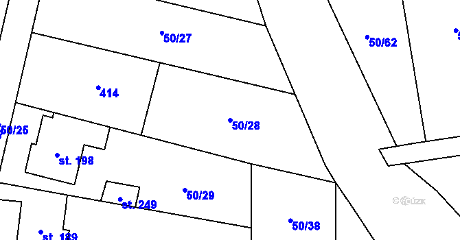 Parcela st. 50/28 v KÚ Doloplazy, Katastrální mapa