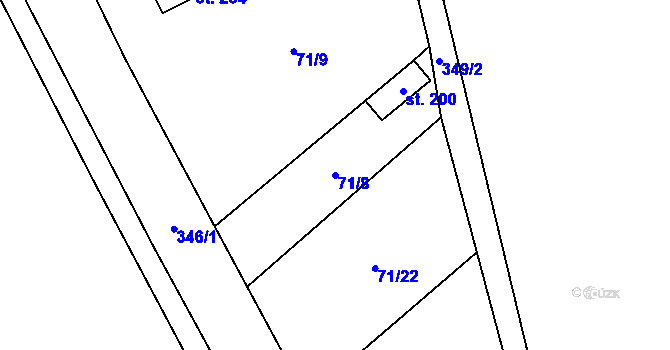Parcela st. 71/8 v KÚ Doloplazy, Katastrální mapa