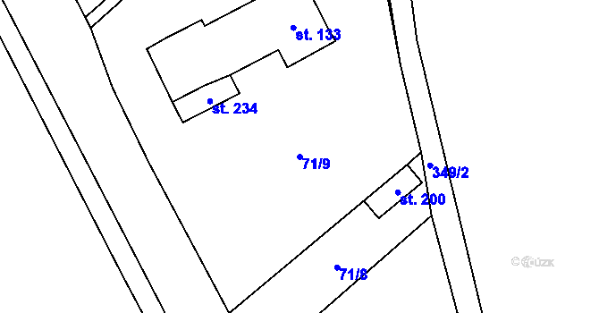Parcela st. 71/9 v KÚ Doloplazy, Katastrální mapa