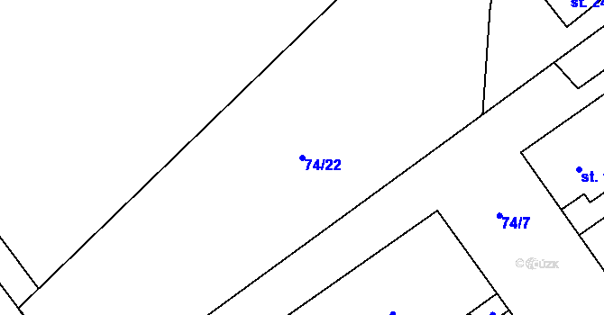 Parcela st. 74/22 v KÚ Doloplazy, Katastrální mapa