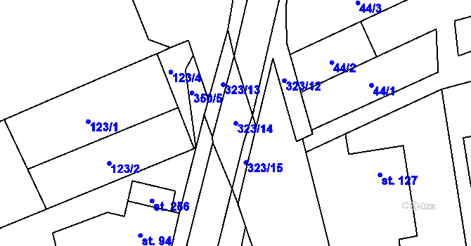Parcela st. 323/14 v KÚ Doloplazy, Katastrální mapa
