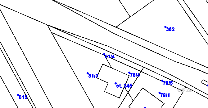 Parcela st. 81/4 v KÚ Doloplazy, Katastrální mapa
