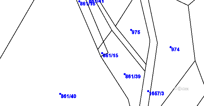 Parcela st. 861/15 v KÚ Doly, Katastrální mapa