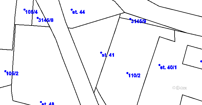 Parcela st. 41 v KÚ Domamil, Katastrální mapa
