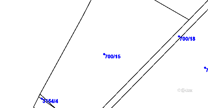 Parcela st. 700/15 v KÚ Domamil, Katastrální mapa