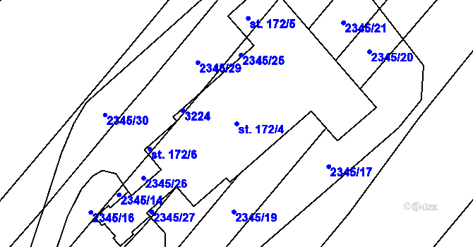 Parcela st. 172/4 v KÚ Domamil, Katastrální mapa