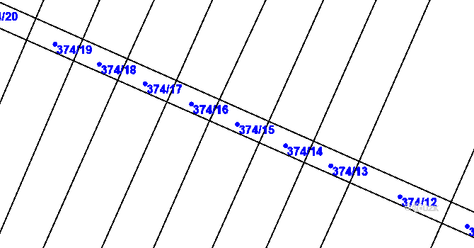 Parcela st. 374/15 v KÚ Domamil, Katastrální mapa