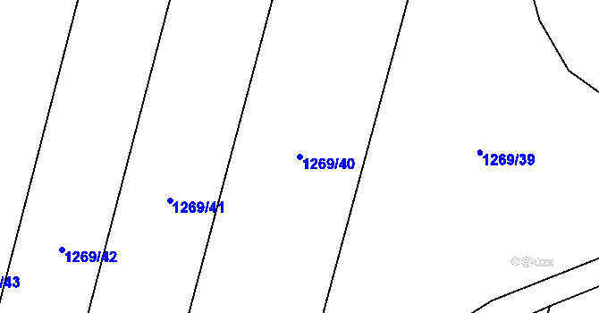 Parcela st. 1269/40 v KÚ Domamil, Katastrální mapa