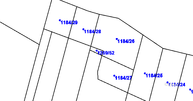 Parcela st. 1269/52 v KÚ Domamil, Katastrální mapa