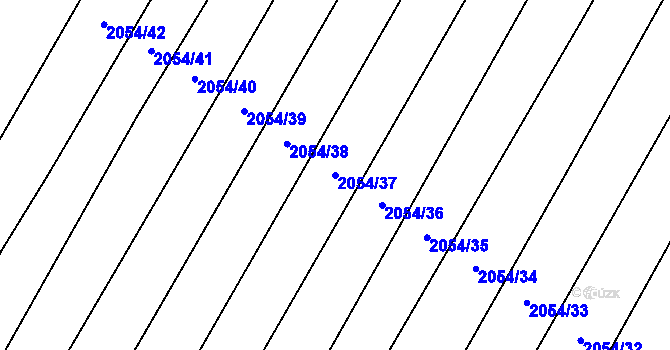 Parcela st. 2054/37 v KÚ Domamil, Katastrální mapa