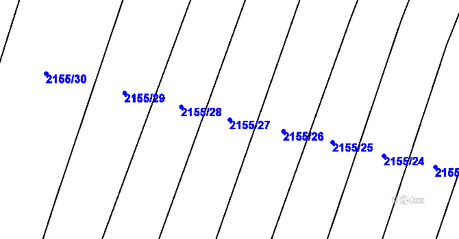 Parcela st. 2155/27 v KÚ Domamil, Katastrální mapa