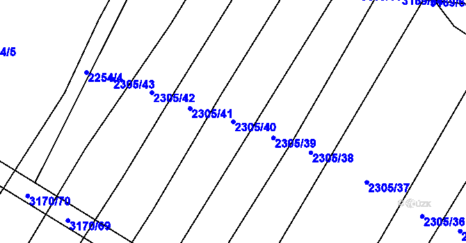 Parcela st. 2305/40 v KÚ Domamil, Katastrální mapa