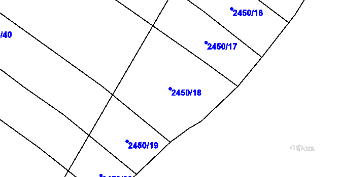 Parcela st. 2450/18 v KÚ Domamil, Katastrální mapa