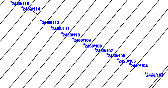 Parcela st. 2450/108 v KÚ Domamil, Katastrální mapa