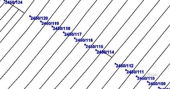 Parcela st. 2450/115 v KÚ Domamil, Katastrální mapa
