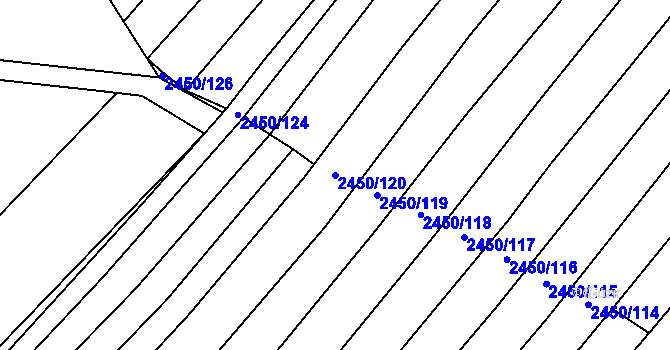 Parcela st. 2450/120 v KÚ Domamil, Katastrální mapa