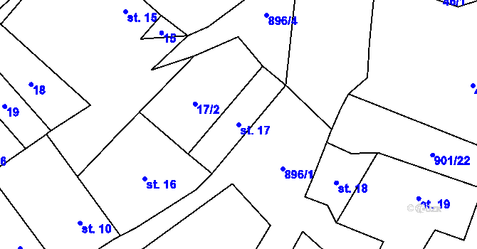 Parcela st. 17 v KÚ Babčice, Katastrální mapa