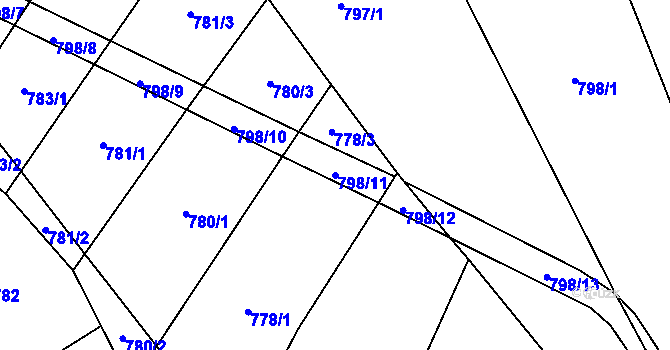 Parcela st. 798/11 v KÚ Babčice, Katastrální mapa