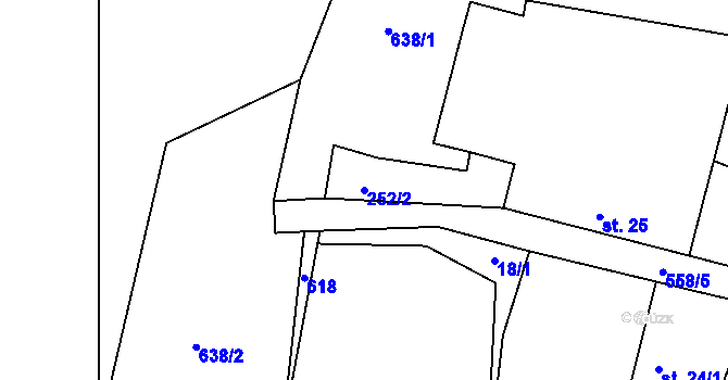 Parcela st. 252/2 v KÚ Domamyšl, Katastrální mapa