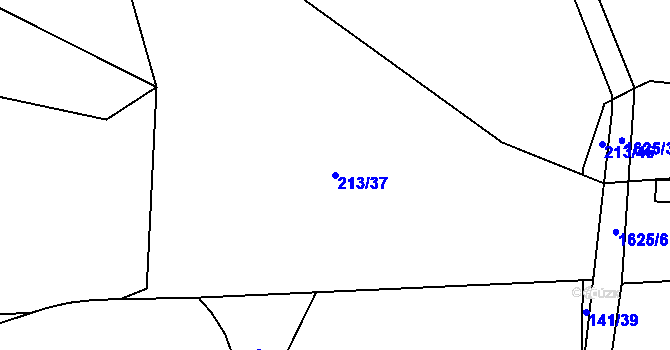 Parcela st. 213/37 v KÚ Domanín u Třeboně, Katastrální mapa