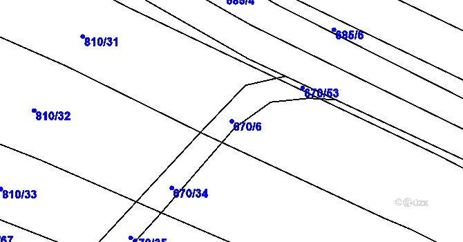 Parcela st. 670/6 v KÚ Domanín u Třeboně, Katastrální mapa
