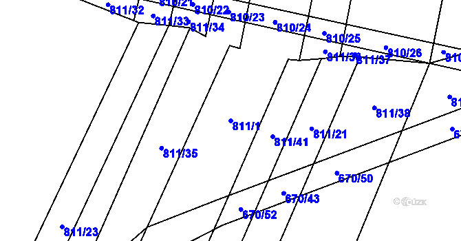 Parcela st. 811/1 v KÚ Domanín u Třeboně, Katastrální mapa