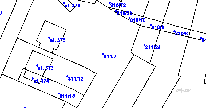 Parcela st. 811/7 v KÚ Domanín u Třeboně, Katastrální mapa