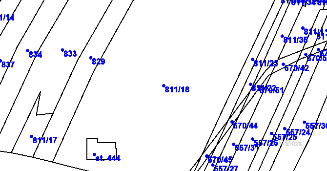 Parcela st. 811/18 v KÚ Domanín u Třeboně, Katastrální mapa