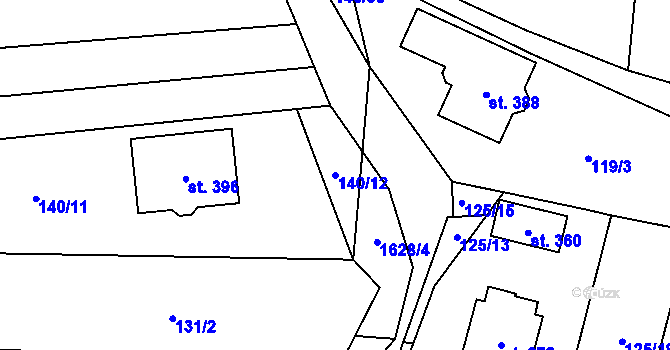 Parcela st. 140/12 v KÚ Domanín u Třeboně, Katastrální mapa