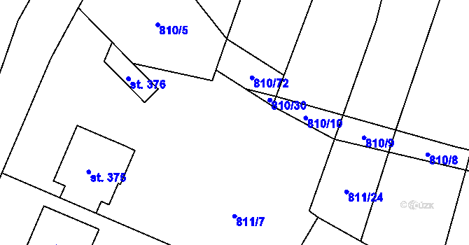Parcela st. 811/20 v KÚ Domanín u Třeboně, Katastrální mapa