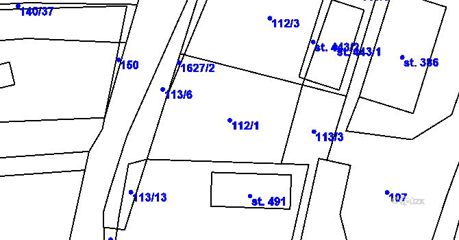 Parcela st. 112/1 v KÚ Domanín u Třeboně, Katastrální mapa