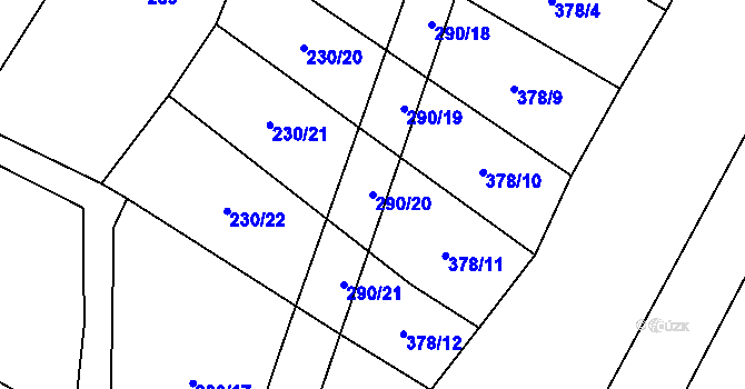 Parcela st. 290/20 v KÚ Domanín u Třeboně, Katastrální mapa