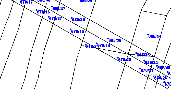 Parcela st. 810/71 v KÚ Domanín u Třeboně, Katastrální mapa