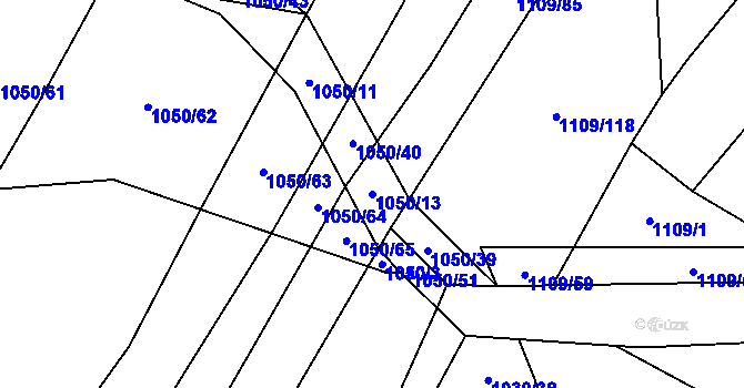 Parcela st. 1050/13 v KÚ Domanín u Třeboně, Katastrální mapa