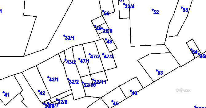 Parcela st. 47/3 v KÚ Domanín, Katastrální mapa