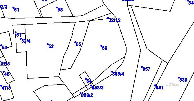 Parcela st. 56 v KÚ Domanín, Katastrální mapa