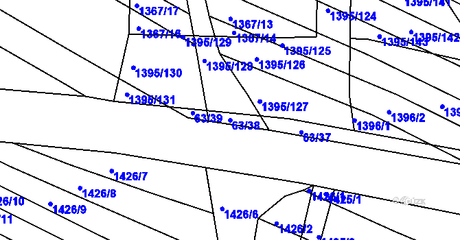 Parcela st. 63/38 v KÚ Domanín, Katastrální mapa